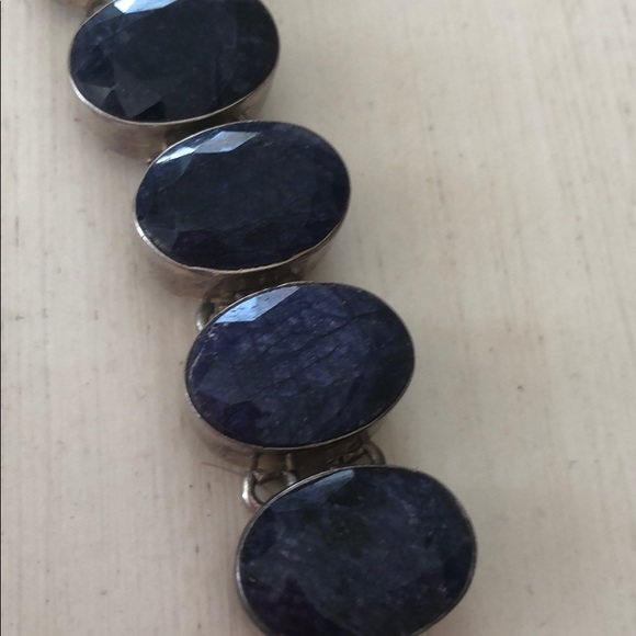 🟡 VINTAGE STERLING/STONE BRACELET - Picture 3 of 8